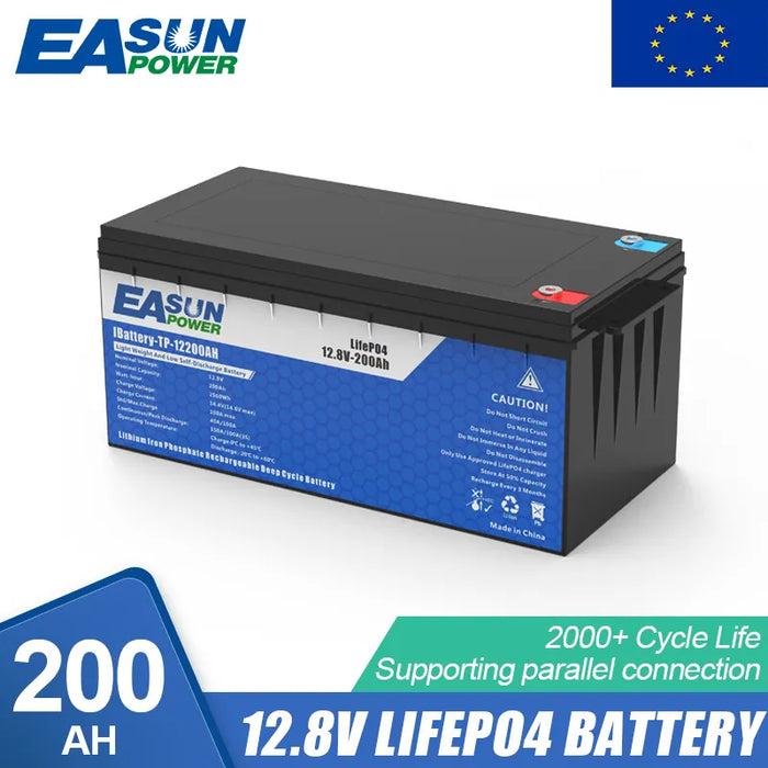 EASUN POWER 12.8V 200AH LiFePO4 Battery Pack Grand A Cells Lithium Iron for Solar Energy System from EU-EASUN POWER Official Store