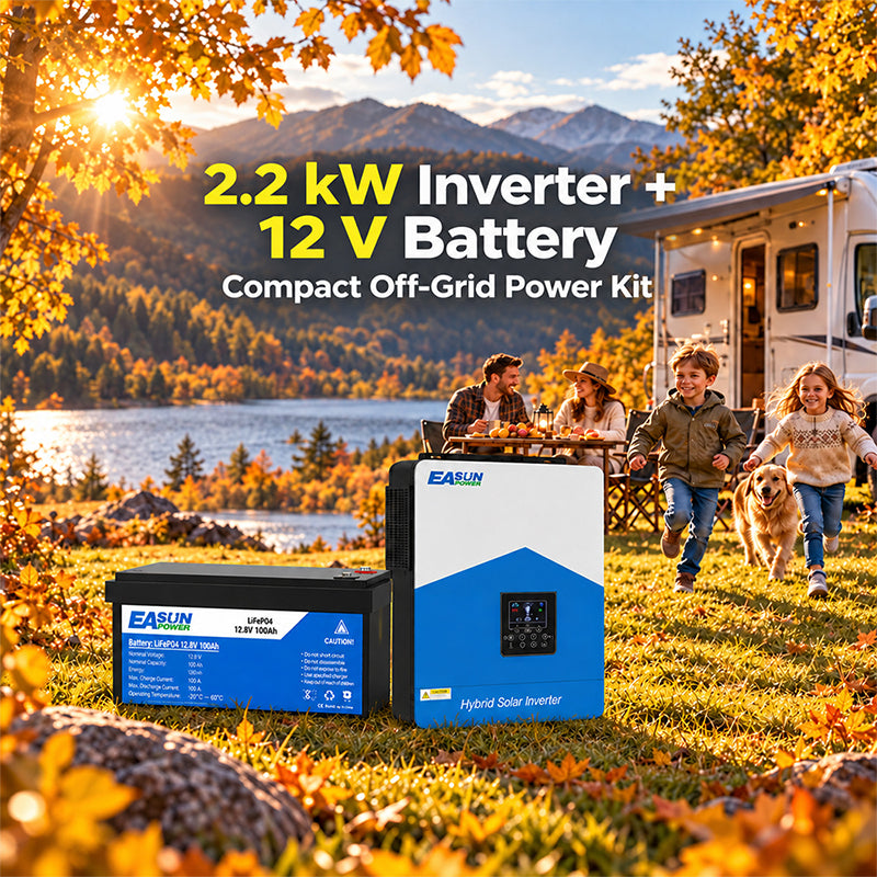 SMH2.2KW Hybrid Inverter +12.8V 300Ah LiFePO4 Battery