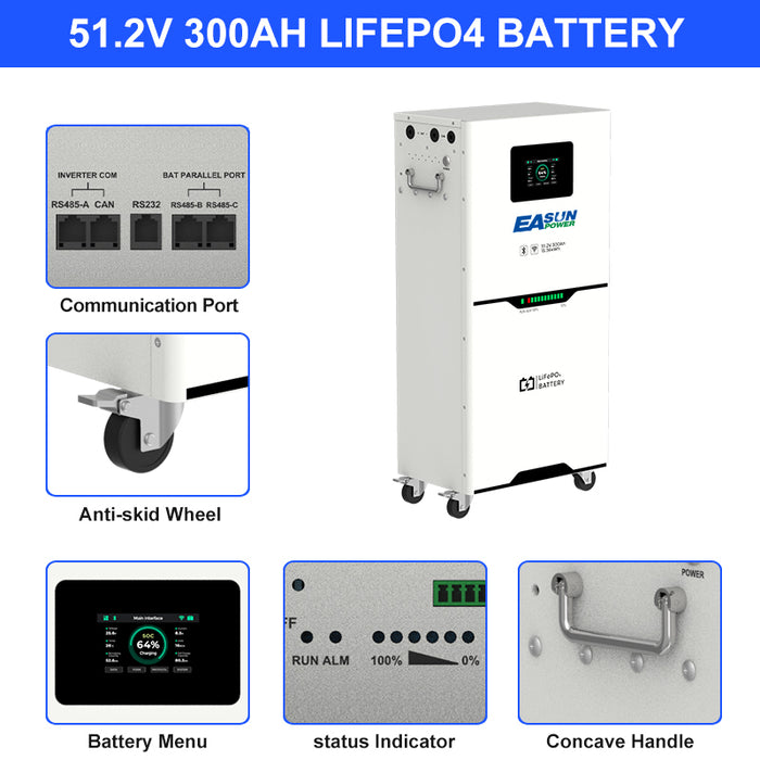 [0% Vat] Easun Power 15KW 51.2.V 200AH 300AH LiFePO4 Battery