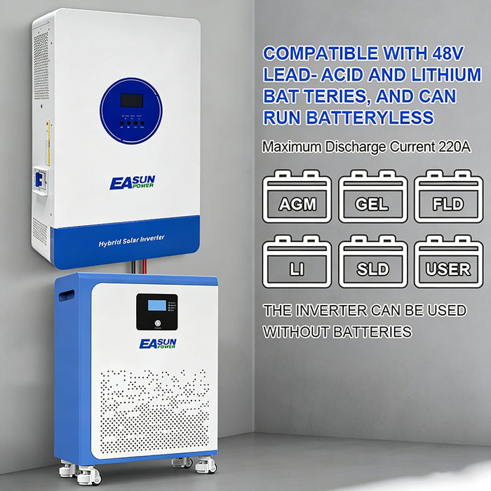 EASUN 11KW Off Grid Inverter Build-in MPPT 160A With Wifi Accept No Battery Work No Parallel