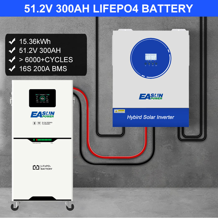 [0% Vat] Easun Power 15KW 51.2.V 200AH 300AH LiFePO4 Battery