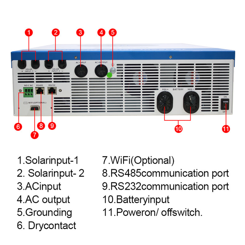 EASUN 11KW Off Grid Inverter Build-in MPPT 120A 160A With Wifi Accept ...