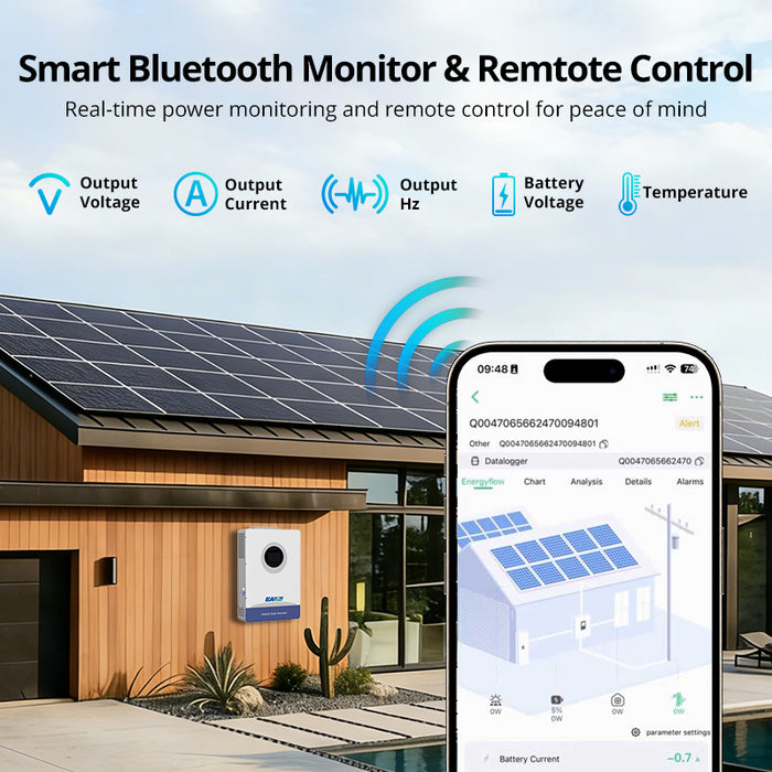 EASUNPOWER 12KW 48V Hybrid Inverter 150A Solar Charger Dual MPPT WIFI