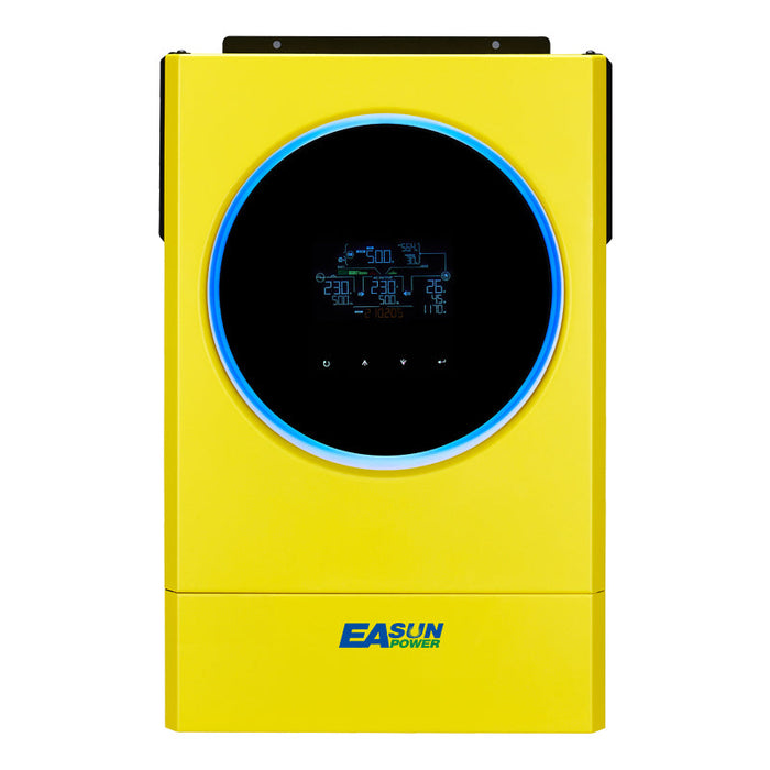 EASUN POWER Hybrid Solar Inverter 11.2KW 230vac MPPT 120A Solar Charger PV Input 6000W 450vdc LED Ring Lights Touchable Button Ship From EU-EASUN POWER Official Store