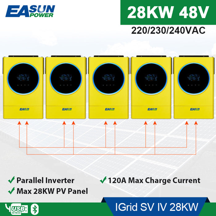 Easun Power 28KW Hybrid-Netzwechselrichter 120A MPPT Solarladegerät