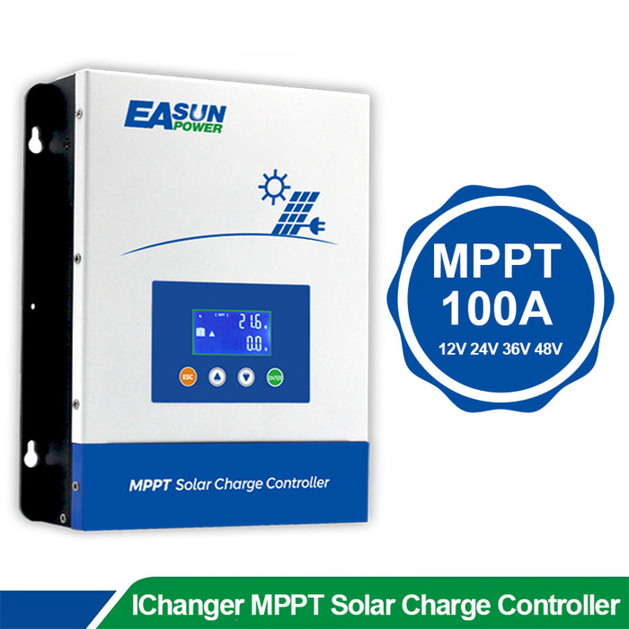 EASUN POWER 100A MPPT  Solar Charger Controller and solar panel solar charge regulator 12V 24V 36V 48V Battery PV Input 150VOC-EASUN POWER Official Store