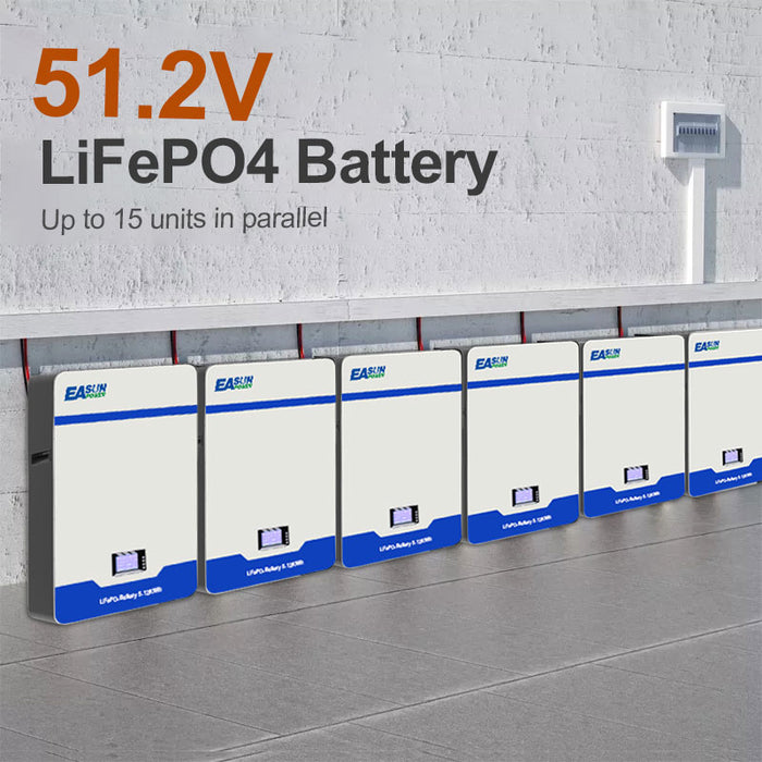 EASUN POWER LiFePO4 Power Wall Storage Battery for 51.2V 100AH/200Ah Hybrid Offgrid Inverter System-EASUN POWER Official Store