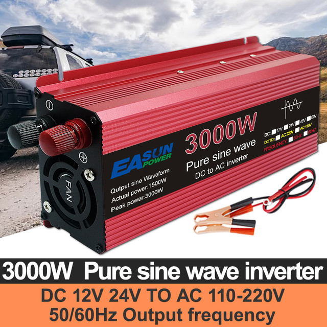 BLUESUN ENJIE 24V 1500W 230V Inverter, Mobile connectivity for car and –  Bluesun Solar DE