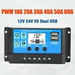 10A 20A 30A 40A 50A 60A Solar Charge Controller 12V 24V Auto PWM 5V Output Regulator PV Home Battery Charger LCD Dual USB-EASUN POWER Official Store