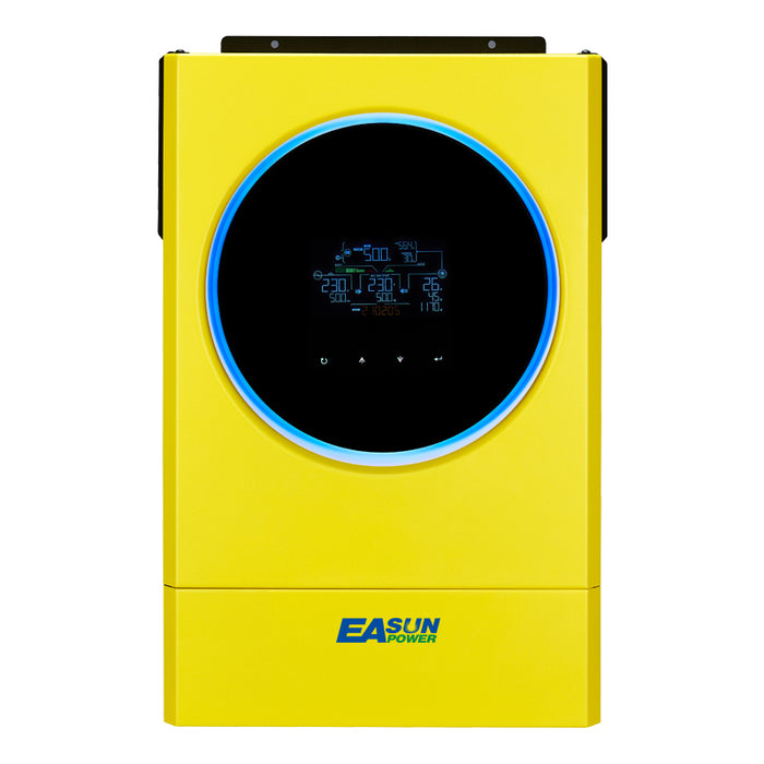 EASUN POWER Hybrid Solar Inverter 5.6KW 230vac MPPT 120A Solar Charger PV Input 6000W 450vdc LED Ring Lights Touchable Button-EASUN POWER Official Store